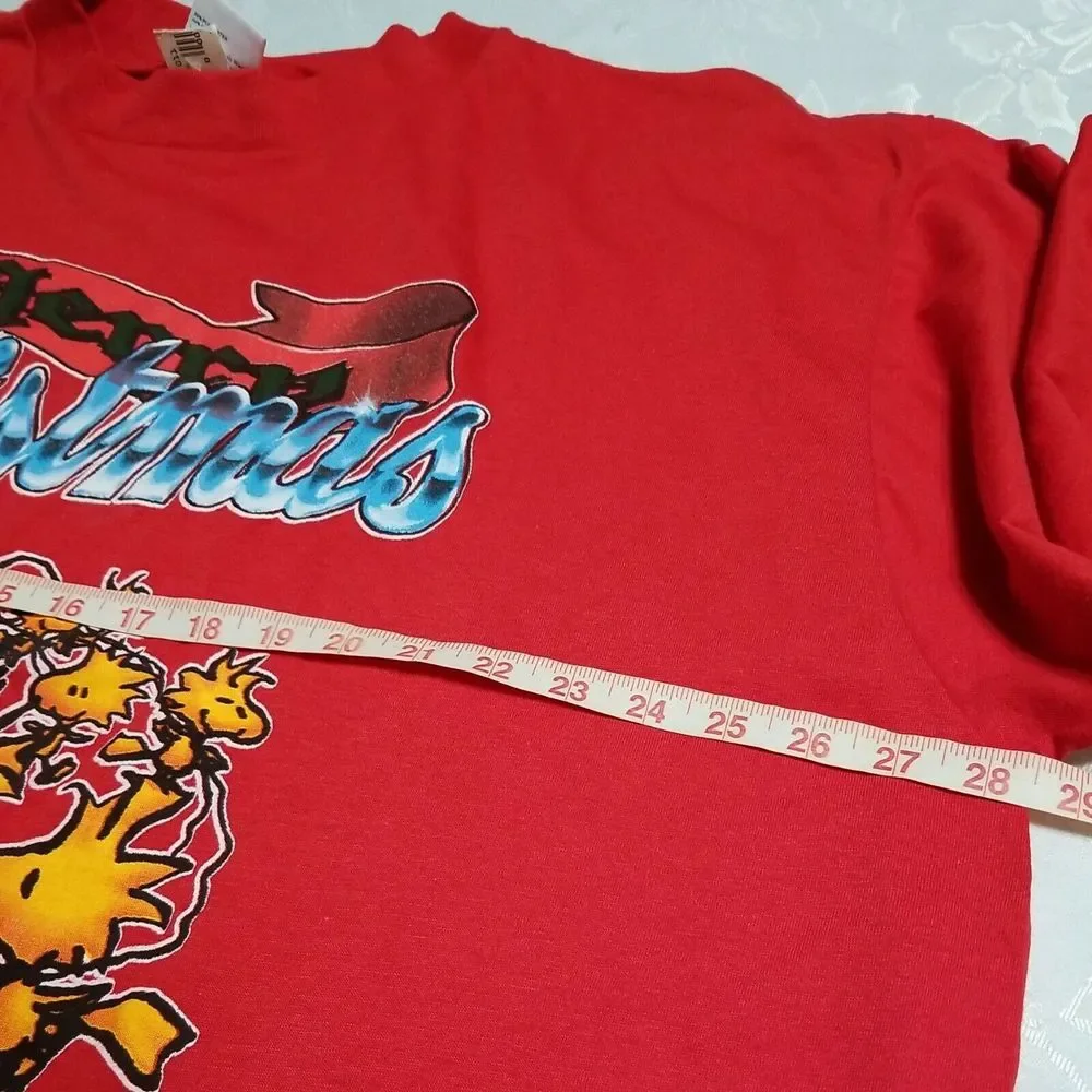 Vintage ARTEX Merry Christmas t-shirt UNISEX One size  Snoopy Woodstock PEANUTS‎